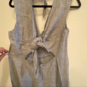 New York and company striped jumpsuit